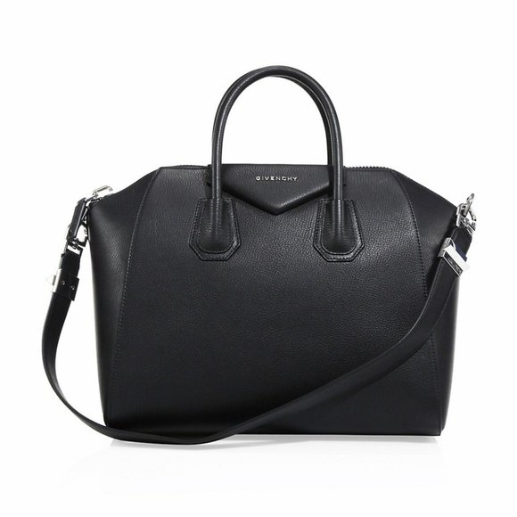Givenchy Handbags - Givenchy Medium Antigona Black Leather Shoulder Bag